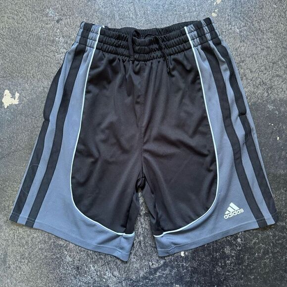 Adidas 100% Polyester Shorts Kids Youth Size Large Black Color Elastic Waist - Picture 1 of 12